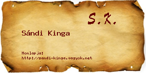 Sándi Kinga névjegykártya