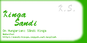 kinga sandi business card